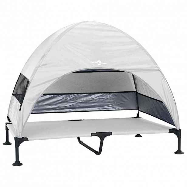vidaXL Zvýšený psí pelíšek 127 x 81 x 108 cm Textil a ocel