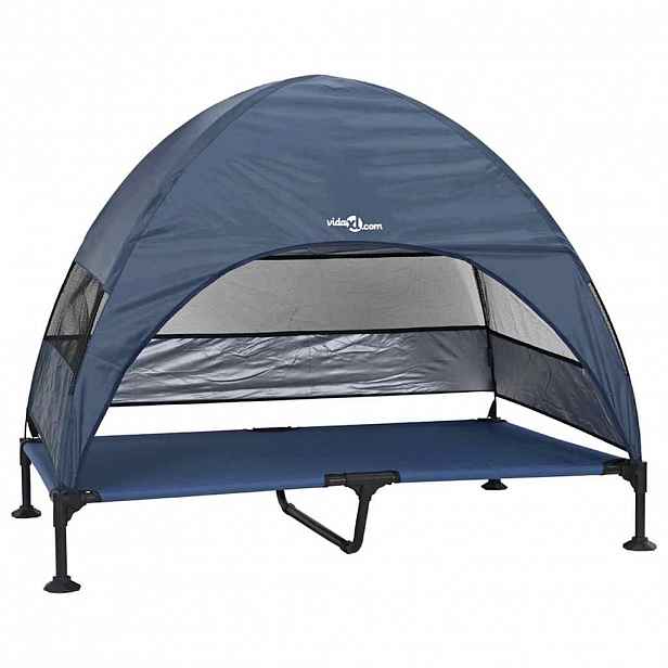 vidaXL Zvýšený psí pelíšek 127 x 81 x 108 cm Textil a ocel