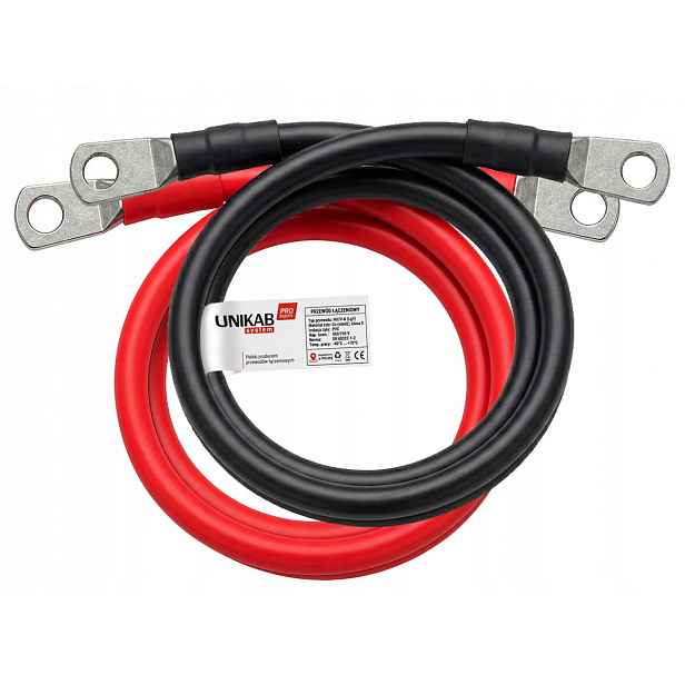 Kabel Lgy 25mm2 M8-M8 2x 100 cm pro propojení akumulátorů Pro