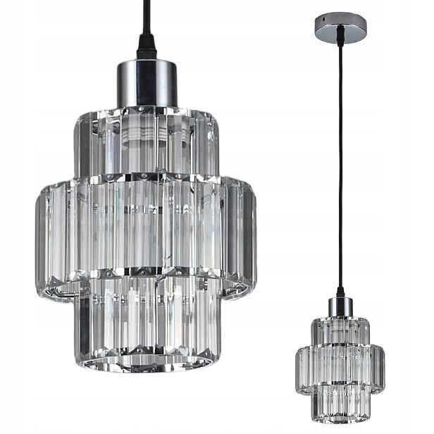 Stropní svítidlo stříbrná, závěsná, skleněná, moderní, glamour