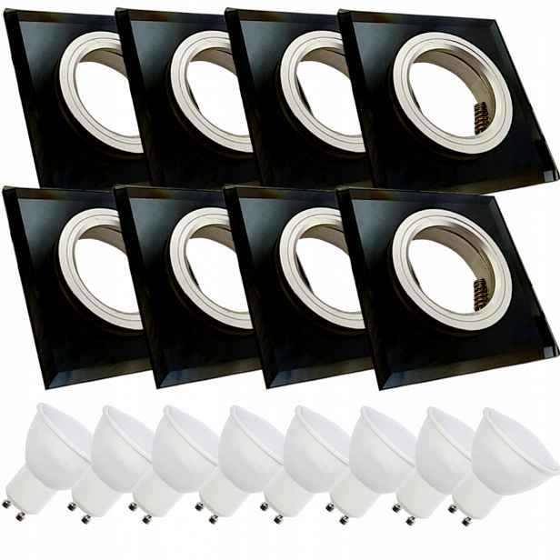 8x Skleněná Stropní Lampa Zapuštěná Do Stropu Křišťál Led Žárovky 5W