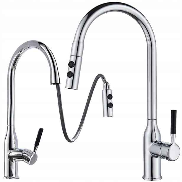 Kuchyňská Baterie Vytahovací Sprcha Chrom Flexibilní Moderní Design