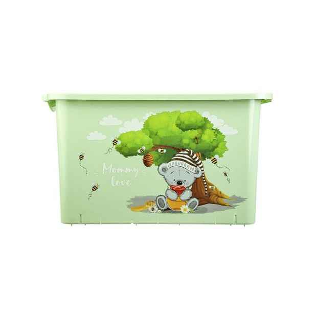 box 21,0l MOMMY LOVE zel., víko, 40x24x23cm, plast