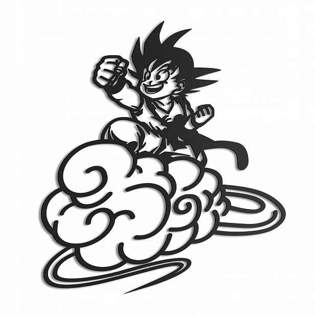 Dřevěný 3D obraz Anime Dargonball Chibi Goku Nástěnná Dekorace Dárek