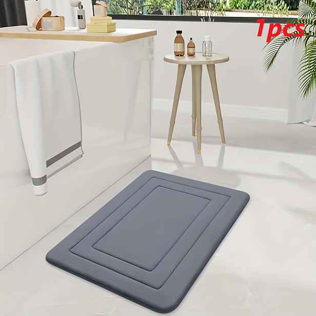 TEMU Luxusní koupelnová předložka z paměťové pěny - Super absorpční a rychleschnoucí protiskluzová, měkká a pohodlná, pouze ruční praní, vícebarevná