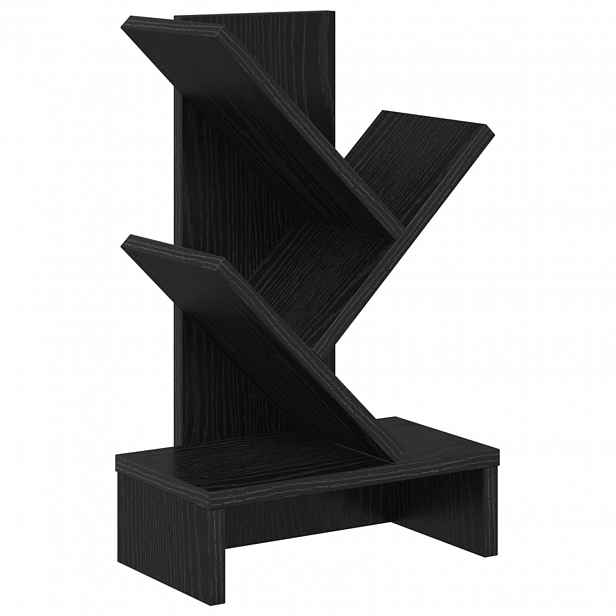 vidaXL Knihovna ve tvaru stromu 3-úrovňová 30 x 18 x 48 cm Černý dub