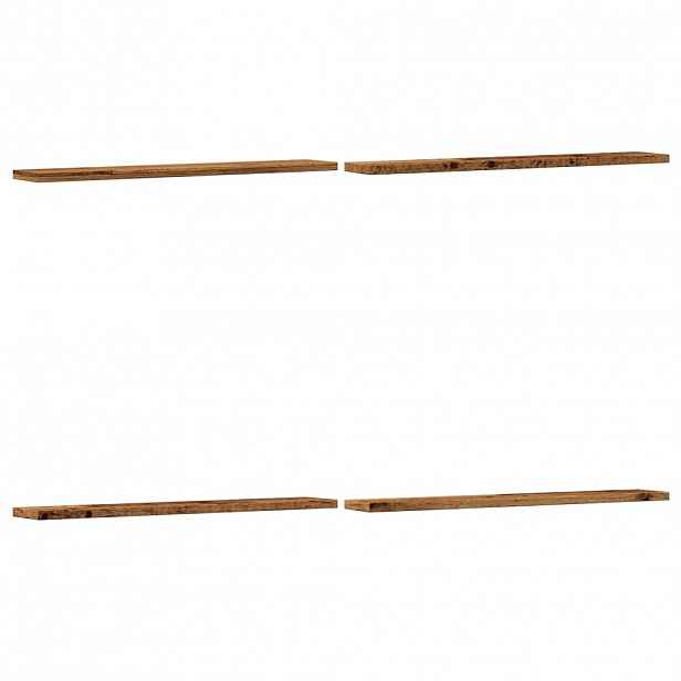 vidaXL Nástěnné police 4 ks old wood 60 x 20 x 1,5 cm kompozitní dřevo