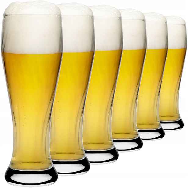 Pivní Sklenice Sklenice Na Pivo 665 Ml Skleněný Kufřík Na Pivo Sklo Vysoký Pokal 6 ks
