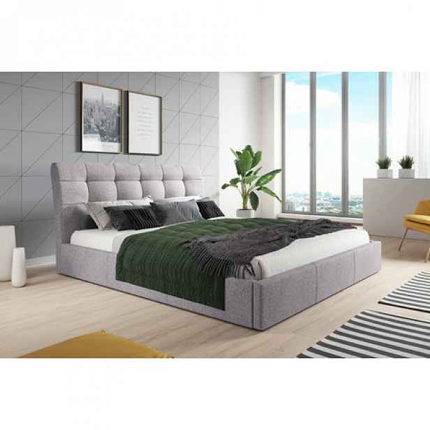 Čalouněná postel ALDO rozměr 160x200 cm Světle šedá