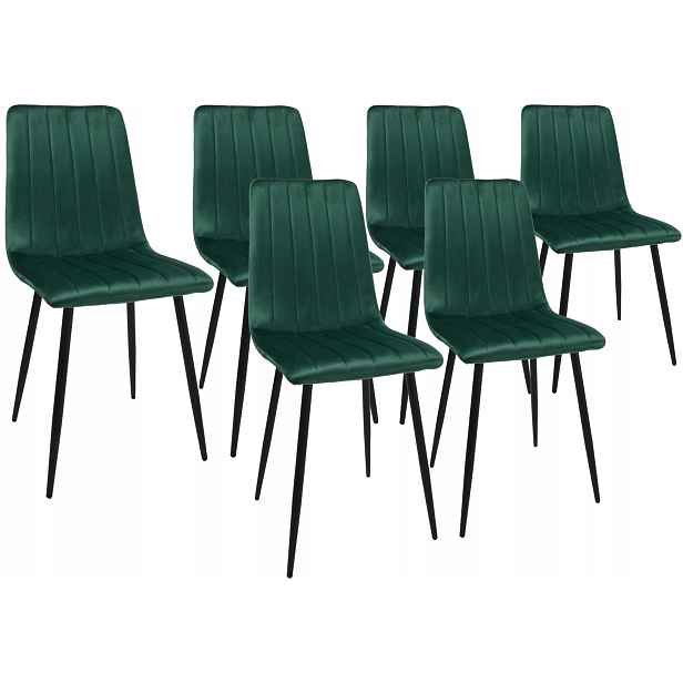 Sada 6 židlí DankorDesign Axa zeleň lahvová