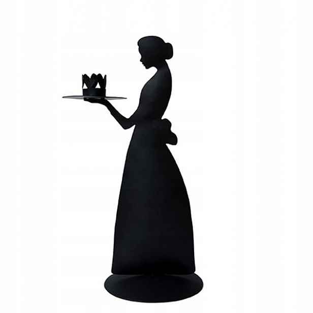 Kovový svícen Lady Black 32 cm Bastion Collections