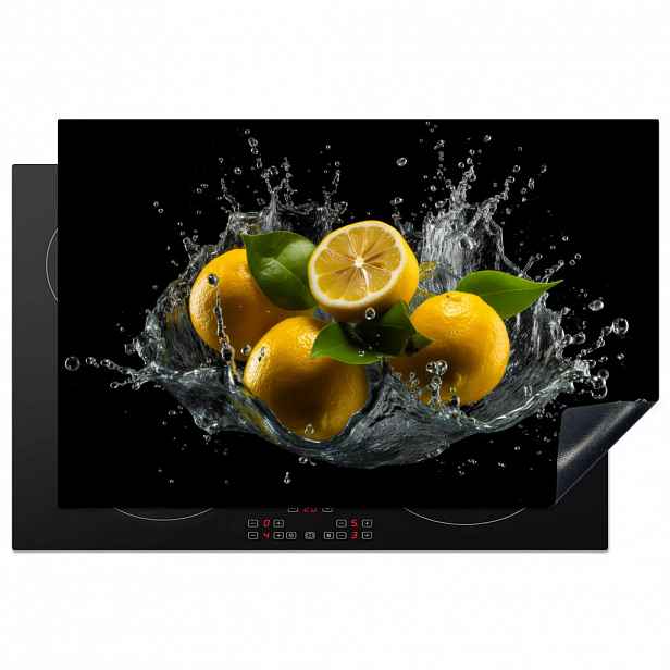 MuchoWow KRYT NA INDUKČNÍ DESKU Citron - Ovoce - Žlutá - Černá 81.6x52.7 cm