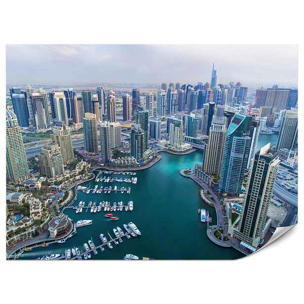Muralo FOTOTAPETA do Obývacího Pokoje Dubaj Ptačí Perspektiva Mrakodrapy 400x280