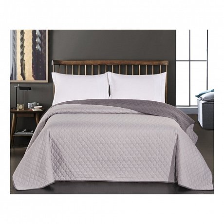 Šedý oboustranný přehoz z mikrovlákna DecoKing Axel Steel, 170 x 210 cm