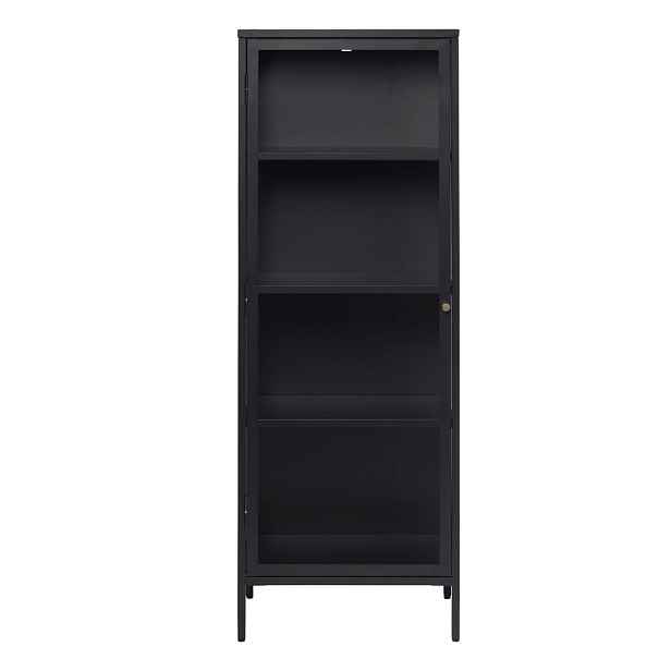 Černá kovová vitrína 58x160 cm Carmel – Unique Furniture