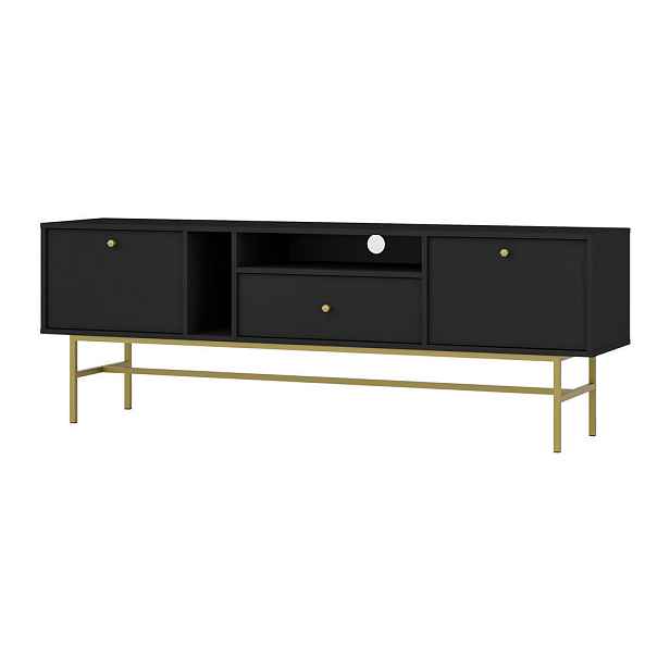 MASSENO TV STOLEK TORINO, 180x40,8x62,5 cm s 1 zásuvkou a 2 dvířky, grafitový