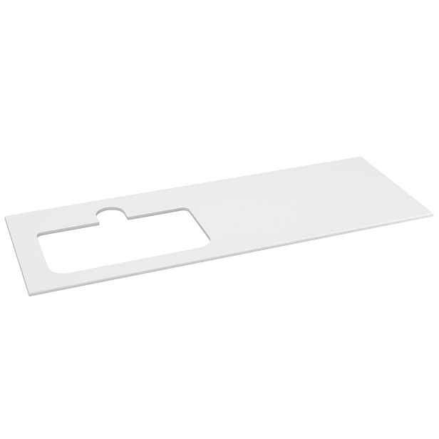 Sapho BRAHEA deska rockstone s otvorem 141x51,5cm (70+70cm), levá, bílá mat