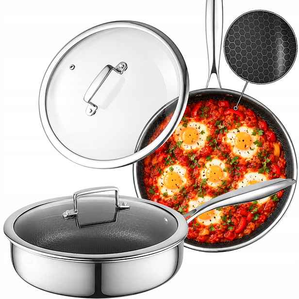 Ocelová pánev indukční hluboká 26 cm 3,5 l pro gastronomickou troubu +p