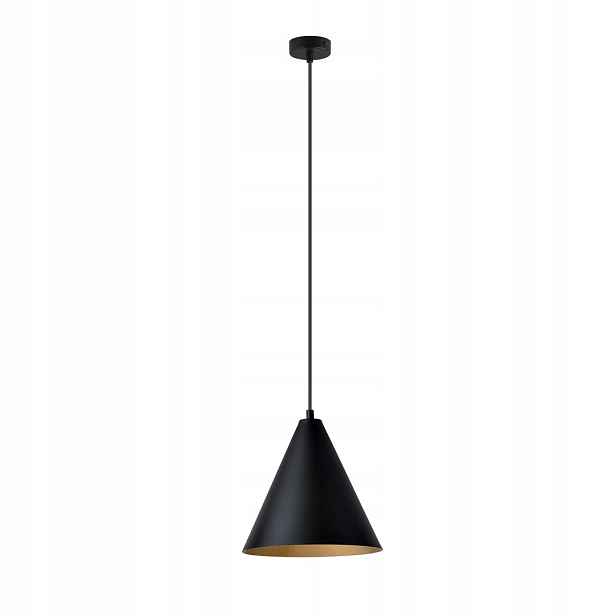 Závěsná bodová lampa černá zlatý kužel nad stůl moderní 24 cm Emibig
