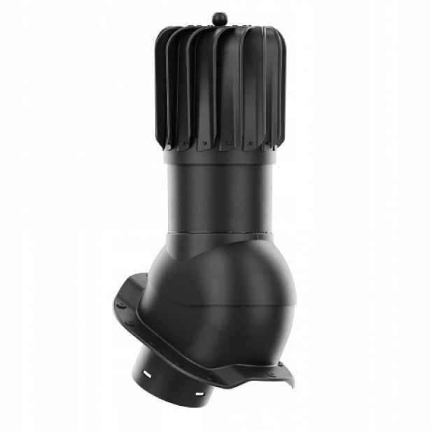 Rotační krb Rotoline pro plechovou střešní krytinu R fi 150 mm, podlouhlý, černý