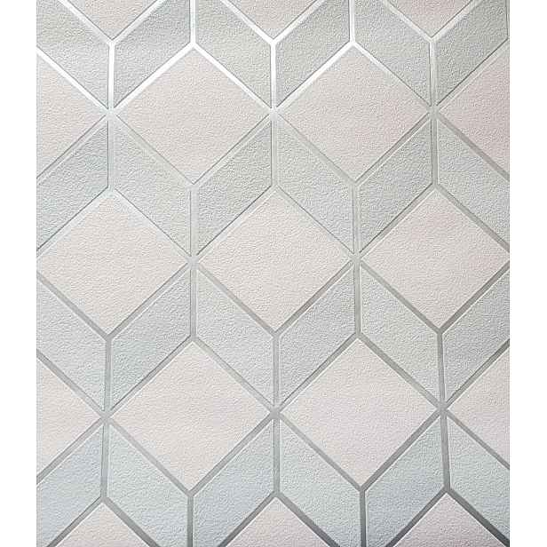 Geometrická Tapeta, Stříbrný Vzor, Vinylové Kosočtverce