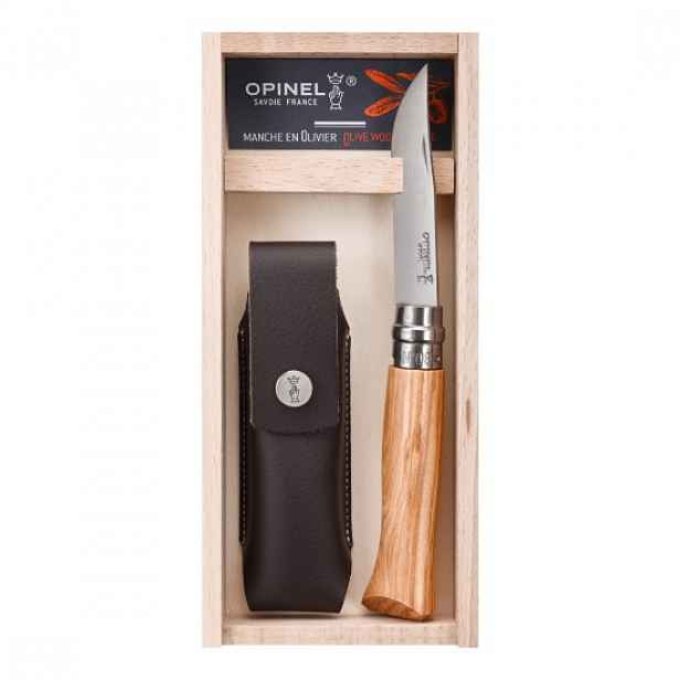 N°08 kapesní nůž s pochvou, nerezová ocel, 8,5 cm, "Tradition Luxe", O