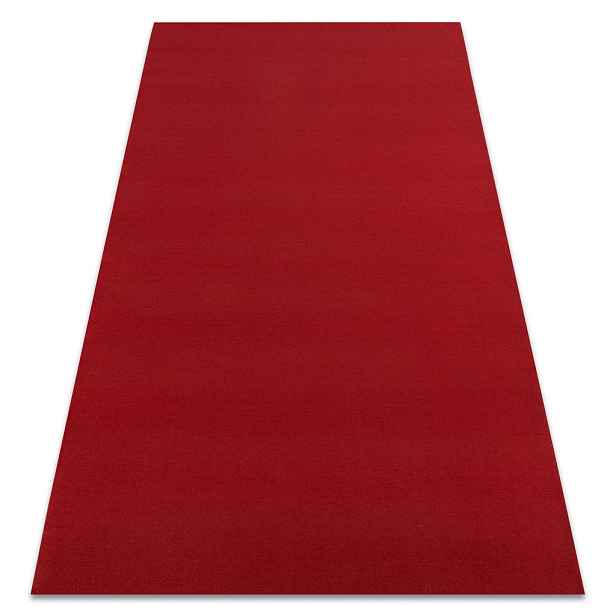 rugsX POGUMOVANÝ koberec RUMBA 1974 jedna barva bordó, červený 120/300 cm