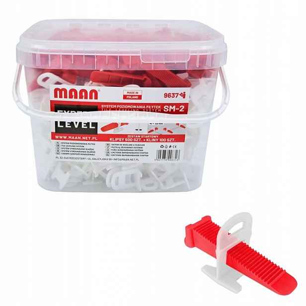 sada pro vyrovnávání dlaždic 4 15 mm klipy 0,5 mm klíny svorky 600 ks