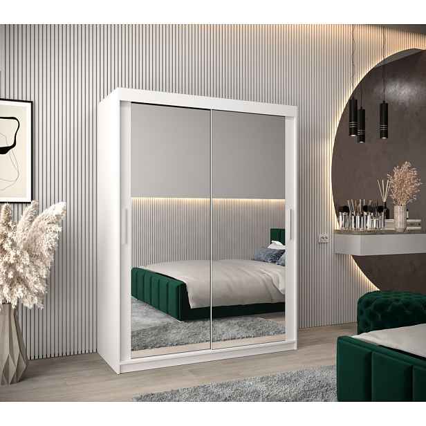 Skříň s posuvnými dveřmi v šířce 150 cm TIMEA 3 - bílá