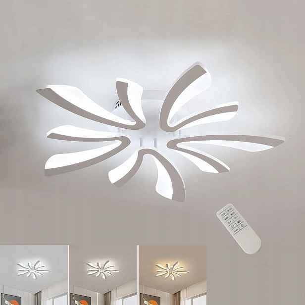 Stropní svítidlo Led lustr s dálkovým ovládáním Loft bílý moderní 48W