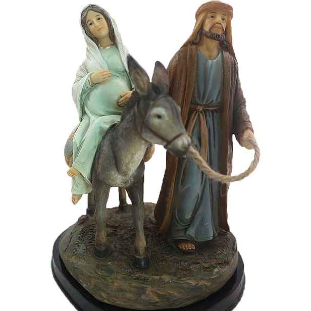 Svatá Rodina Na Cestě Do Betléma – Figurka Ručně Malovaná – 20 CM Vysoká