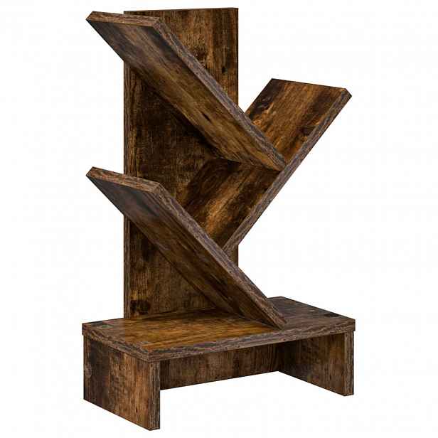 vidaXL Knihovna ve tvaru stromu 3-úrovňová 30 x 18 x 48 cm Kouřový dub