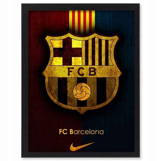 Plakát v rámečku Fc Barcelona, erb na zeď, dárek 70x50 cm