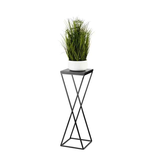 HowHomely Květinový stojan LOFT 70 cm černý