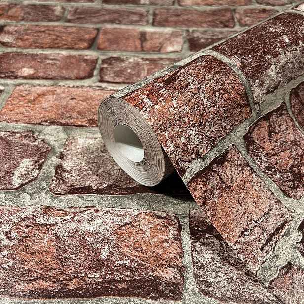 Tapeta Červená Cihla Do Obývacího Pokoje Kuchyně Ložnice, Omyvatelná Zeď