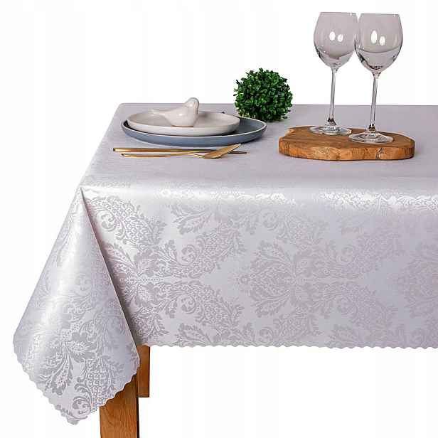 Ubrus Bílý Skvrnitý Lesk U3JB4999 150x150 cm
