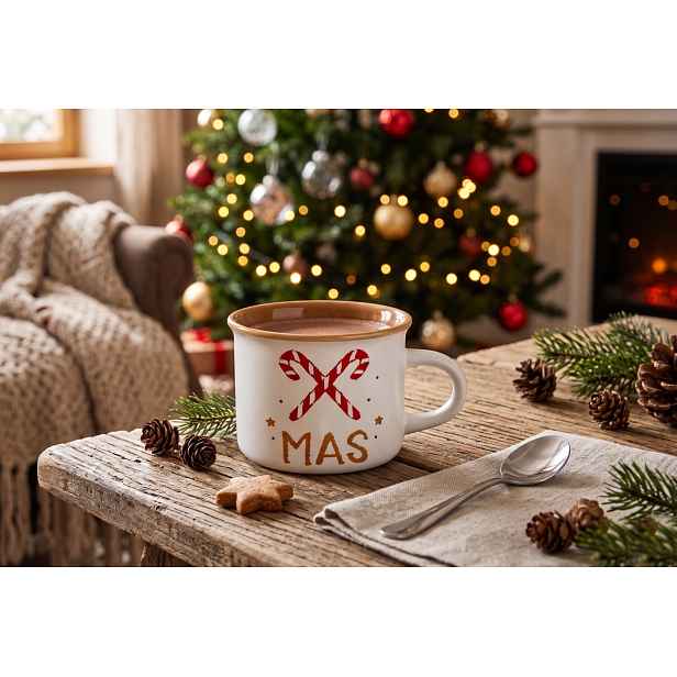 Vánoční porcelánový hrnek XMAS bílý 0,16 l