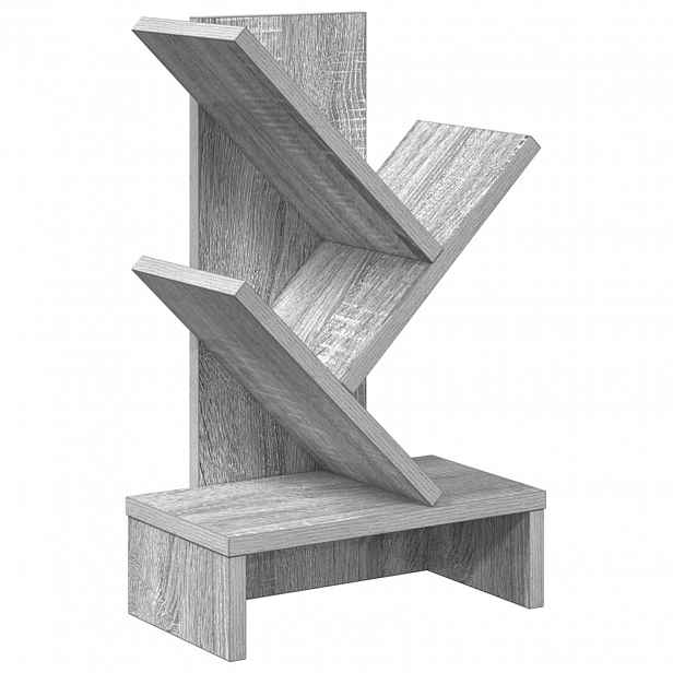 vidaXL Knihovna ve tvaru stromu 3-úrovňová 30 x 18 x 48 cm Šedý Sonoma