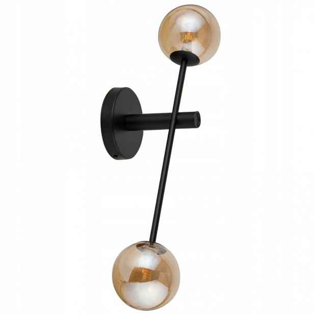Černá nástěnná lampa, jantarové koule do obývacího pokoje a ložnice Oro II X