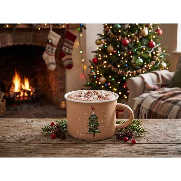 Vánoční porcelánový hrnek XMAS béžový 0,16 l