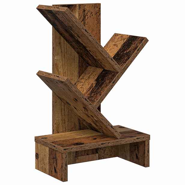 vidaXL Knihovna ve tvaru stromu 3-úrovňová 30 x 18 x 48 cm Staré dřevo