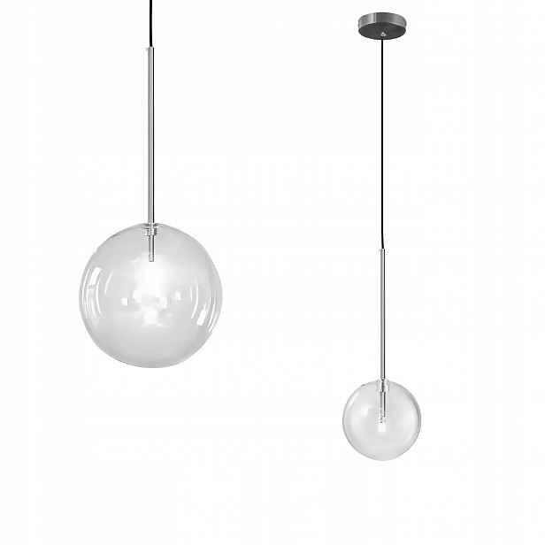 Závěsné Stropní Svítidlo Skleněná Koule 15 CM G4 Transparentní Černý Chrom