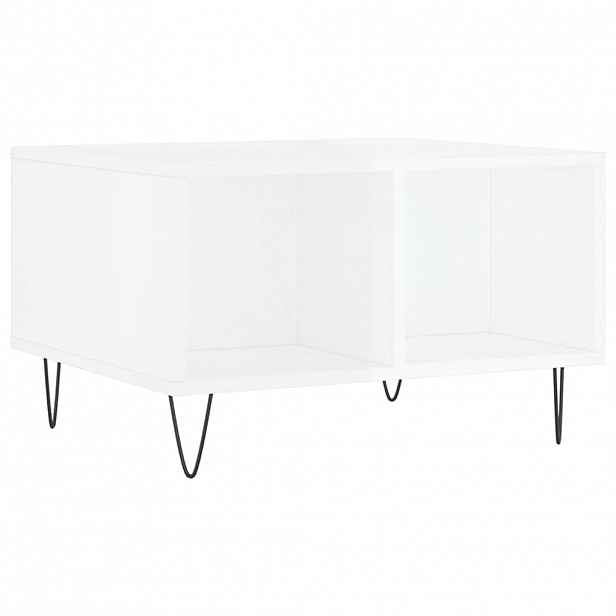 vidaXL Konferenční stolek bílý s leskem 60x50x36,5 cm kompozitní dřevo
