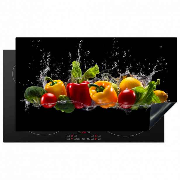 MuchoWow KRYT NA INDUKČNÍ DESKU Sladká paprika - Vodní - Zeleninová - Černá 91.2x52 cm
