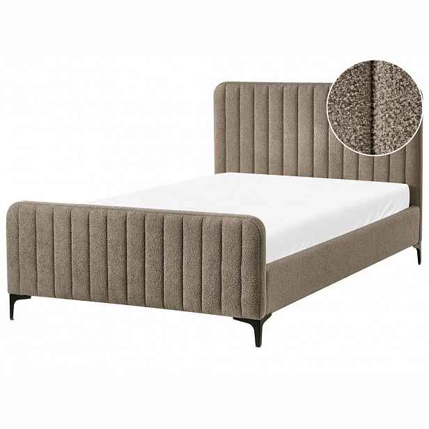 Beliani POSTEL s roštem 120/200 cm Taupe Lunan