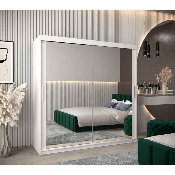 Skříň s posuvnými dveřmi v šířce 200 cm TIMEA 3 - bílá