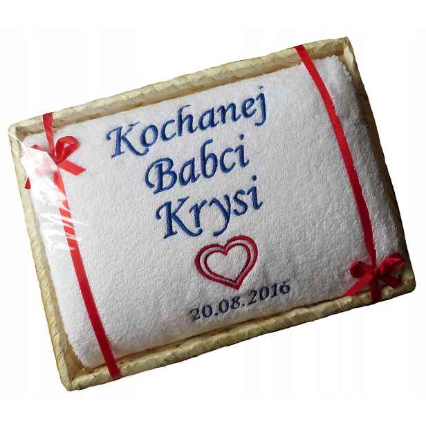 Dárek ke Dni Babiček Pro Dědečka Ručník v koši s nápisem věnování koš