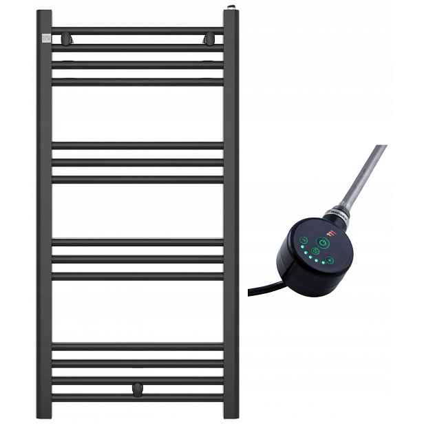 Koupelnový Radiátor 100/50 cm Černý Peutro Elektrický Ohřívač Up&down