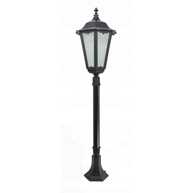 Venkovní stojací lampa zahradní černá skleněná klasická 120 cm Su-ma