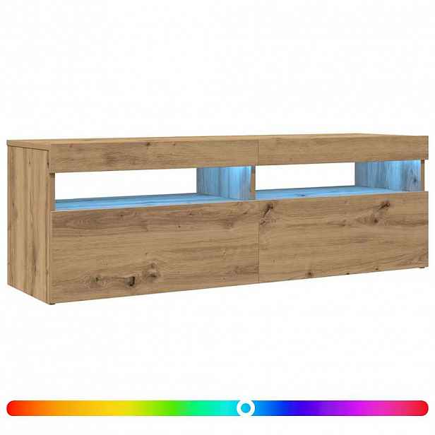 vidaXL TV stolek s LED dub artisan 120 x 35 x 40 cm kompozitní dřevo